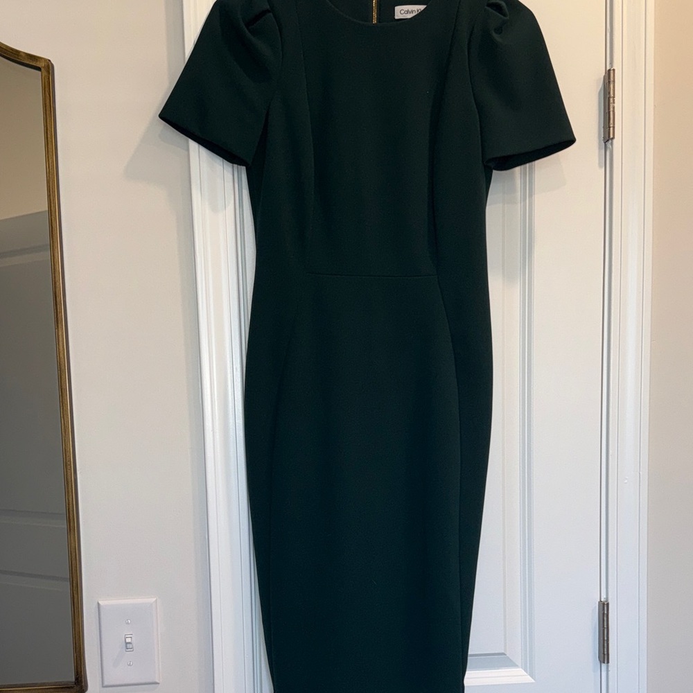 Calvin Klein Elegant Dark Green Midi Dress